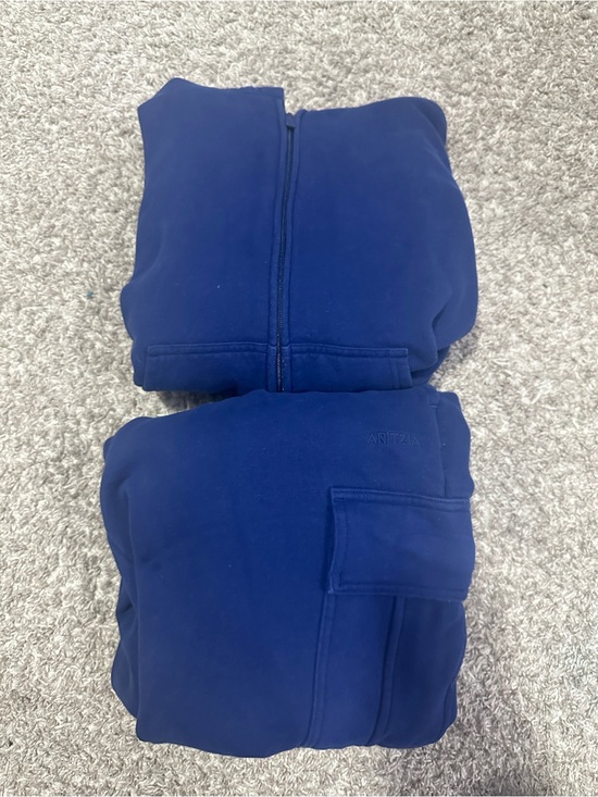 Aritzia Tops - Aritzia Navy Blue Mega Zip-Up Hoodie and Cargo Sweatpants Set